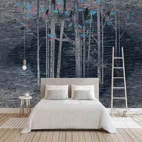 custom 3d wall mural abstract nordic forest background wall watercolor tree decorative painting photo wallpaper papel de parede