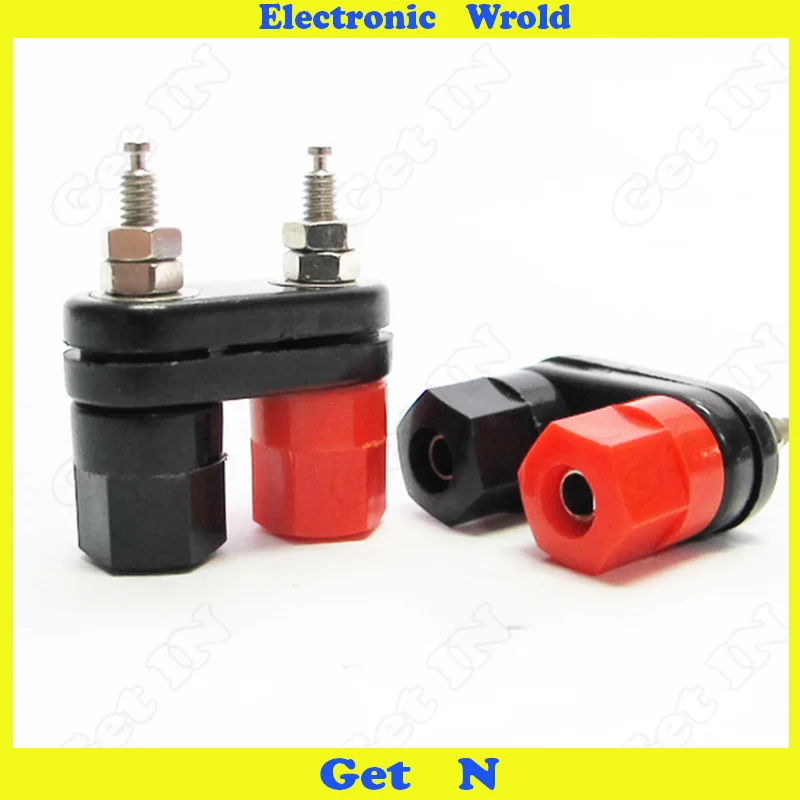 

10pcs N4*38 Terminal 4mm Dual Copper Terminal Block Connector Plug H-4018