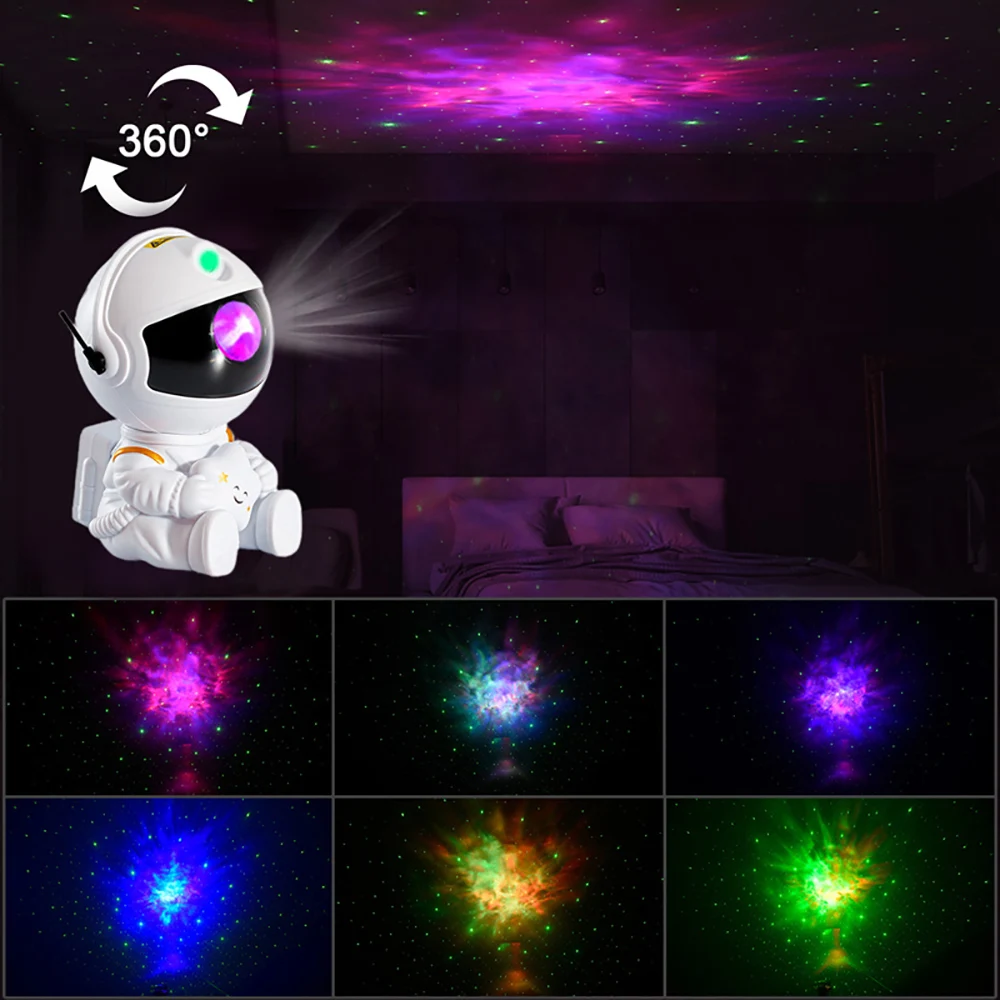 

New Galaxy Star Projector Astronaut Starry Sky Galaxy Star Projector Night Lamp LED Light Bedroom Room Decorative Lights for Kid