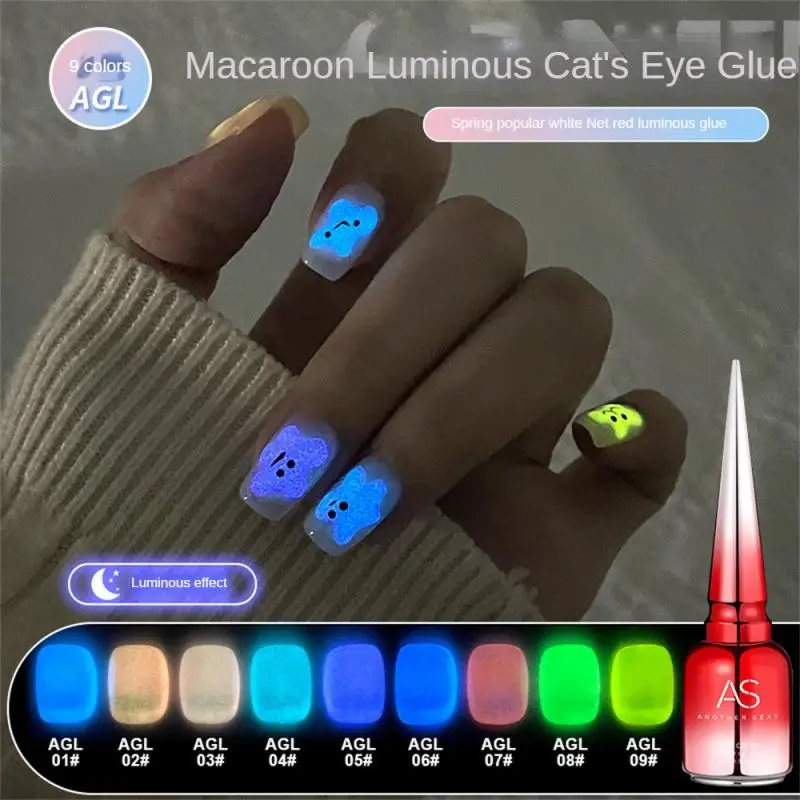 

AS Disco Luminous Nail Polish Gel Fluorescence Cat's Eye Manicure Glue Macaroon Color Effect Phototherapy Varnish Nail Art 15ml