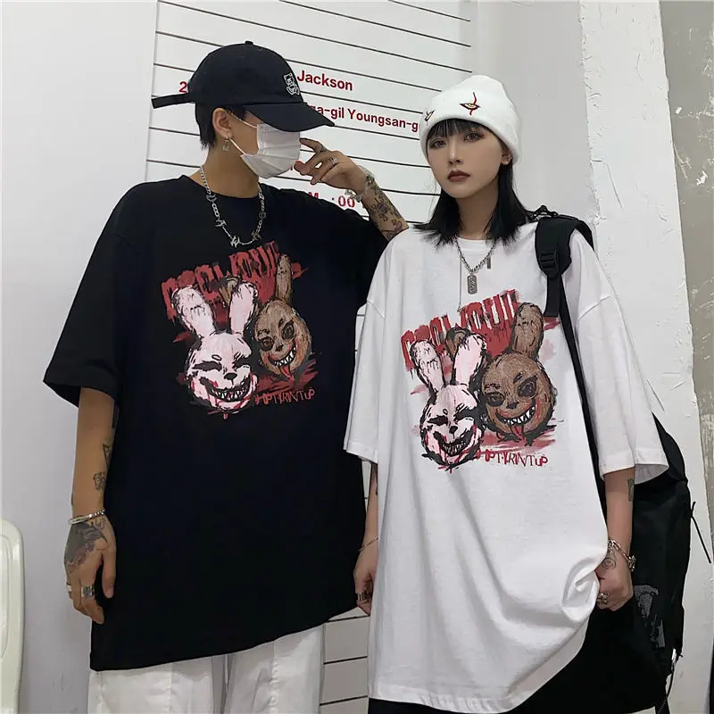 

Футболка мужская с коротким рукавом, рубашка в стиле Харадзюку, топ с принтом «опавший ангел», уличная одежда, лето