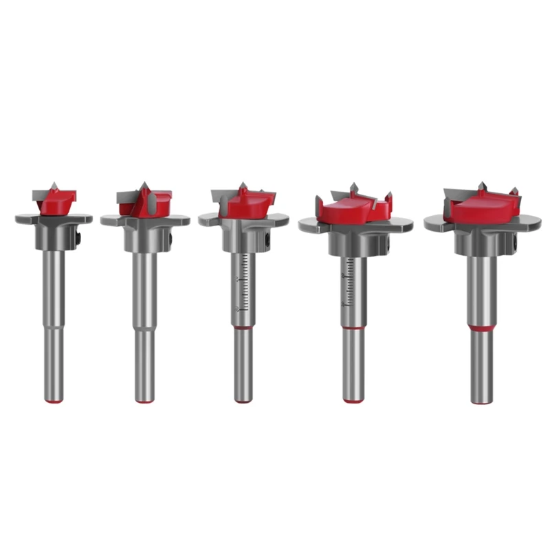 

15/20/25/30/35mm Adjustable Positioning Drill Sets with Wooden Box 5 PCS