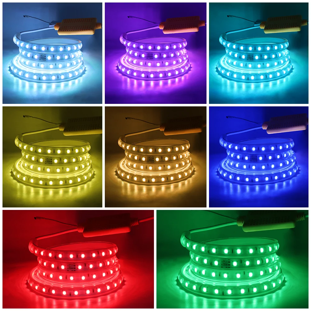 RGB-Лента светодиодная 220 В 60 светодиодов/м 5050 |