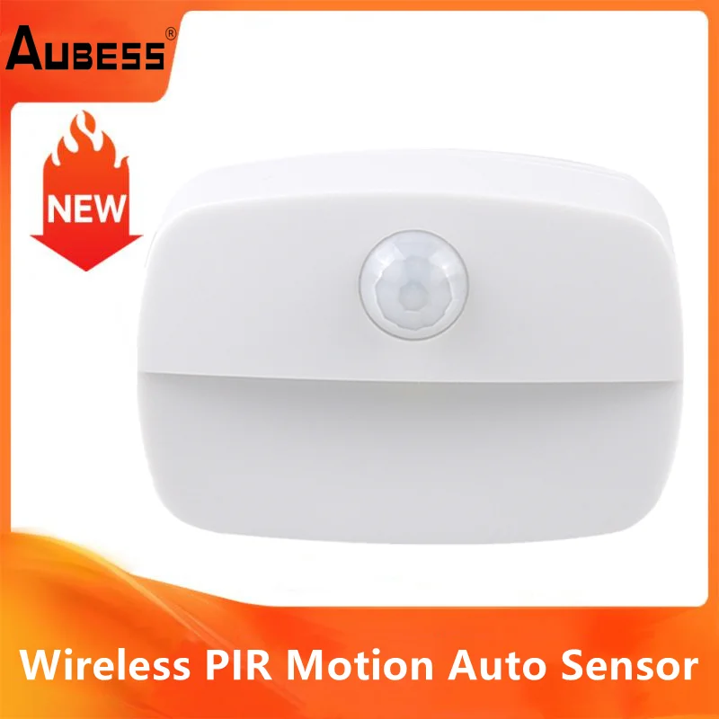 

Aubess WHITE/WARM WHITE Wireless PIR Motion Auto Sensor LED Induction Night Lights Hallway Closet Stair Toilet Room Lamps