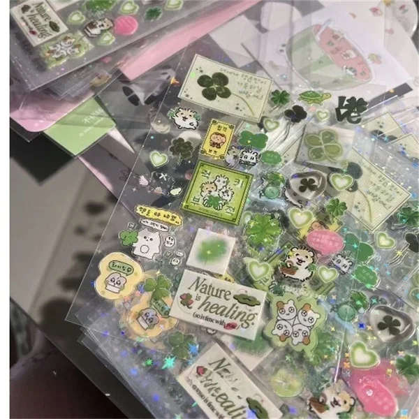 5 шт. Y2K ПЭТ прозрачная пленка для вспышки наклейка с газированной водой