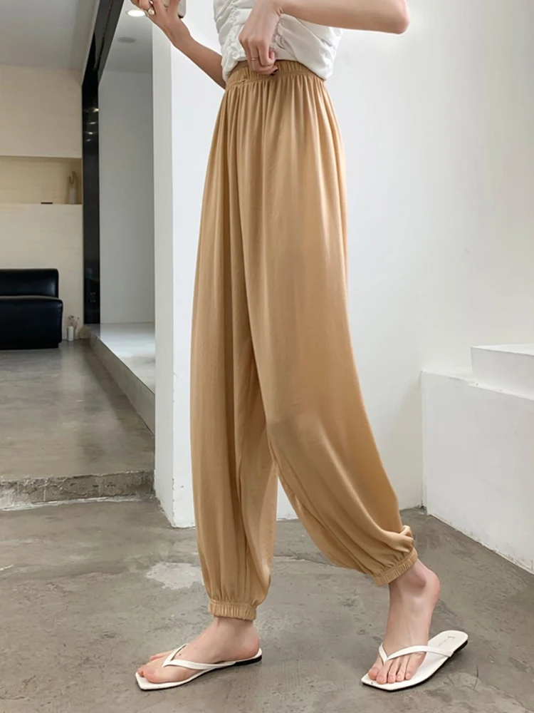 

2023 Summer Streetwear High Elastic Waist Loose Casual Pants Women Hip Hop Style Sweatpants Fashion Lantern Trousers