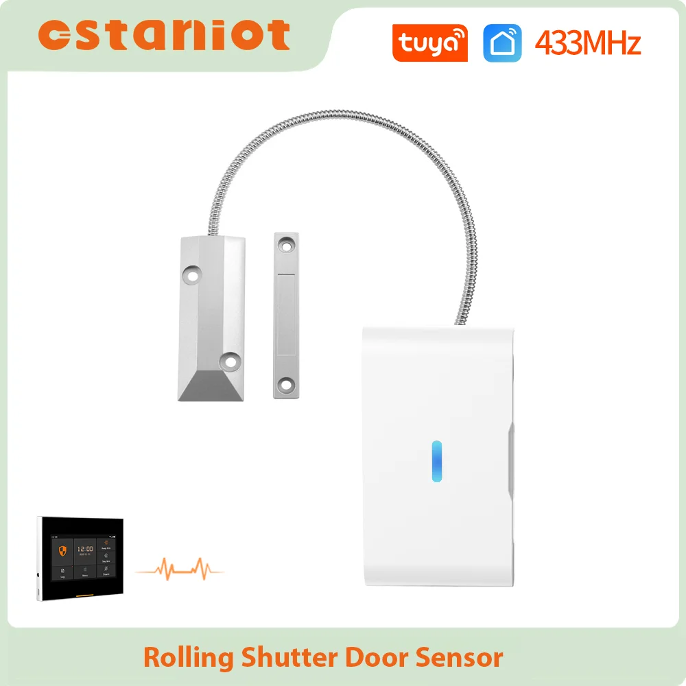 Wireless Rolling Shutter Door Sensor Garage Gates Magnetic Detector Thickening Switch Anti-theft 433MHz Home Alarm System