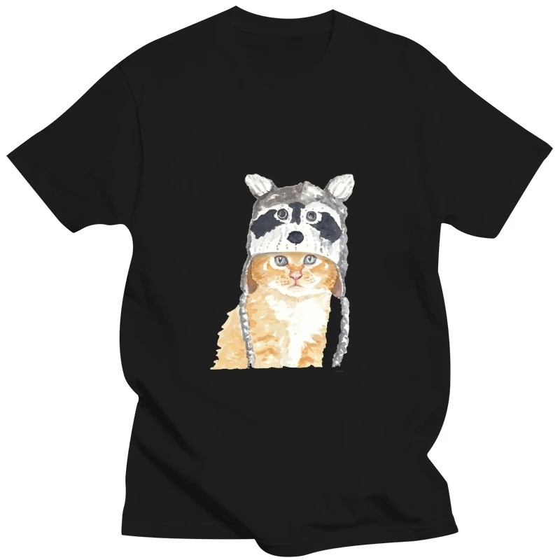 Новинка 2019 летняя футболка забавная милая KATZE CAR RACOON WATER COLOR Wasser