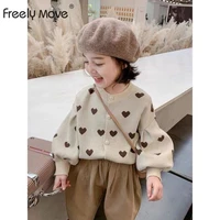 freely move baby teenage girls cardigan sweaters tops spring autumn long sleeve knitted kids sweater for girl childrens clothes