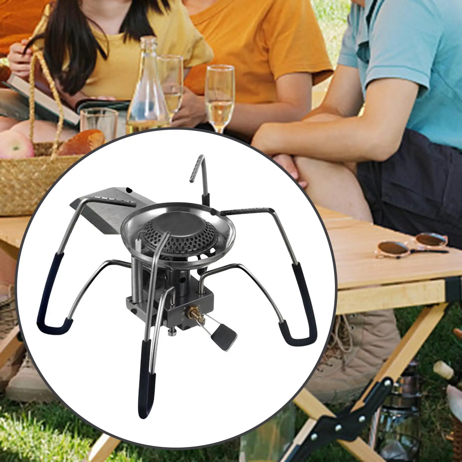 

Camping Gas Stove Burner with Carrying Case Windproof Cassette Furnace