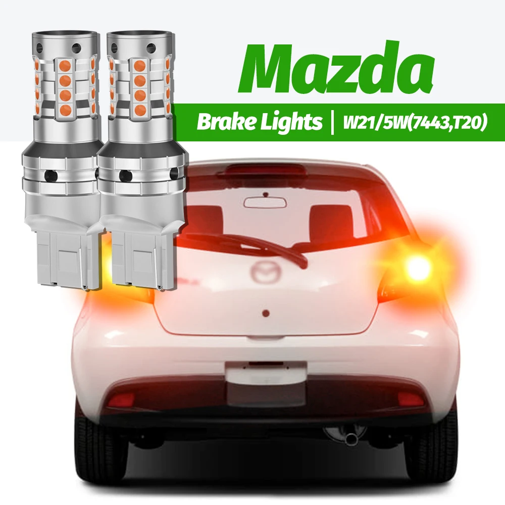 2 шт. светодиодные стоп-сигналы W21/5W 7443 Canbus для Mazda DY DL DJ DE DH 3 BK BL BM BN 5 6 GG CX-3 CX-5 CX-7 CX-9 MX-5