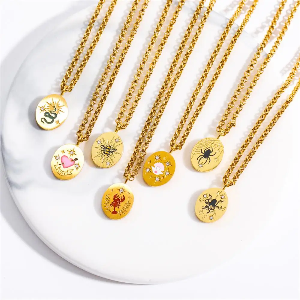 Ожерелье в стиле панк с изображением скорпиона паука осьминога колье из