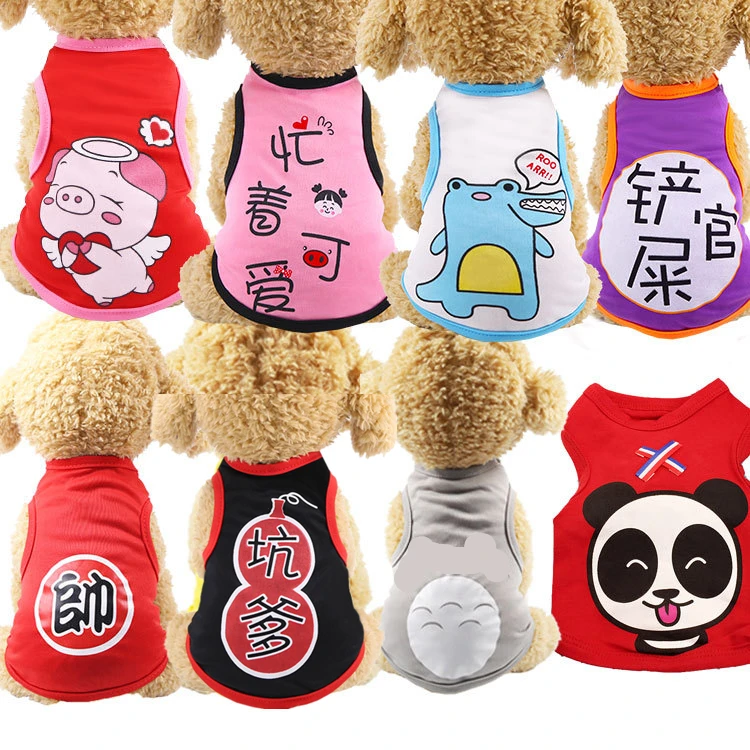 

Cat T-shirt Soft Puppy Dogs Clothes Cute Pet Dog Clothes Cartoon Pet Clothing Summer Shirt Casual Vests for Small Pets