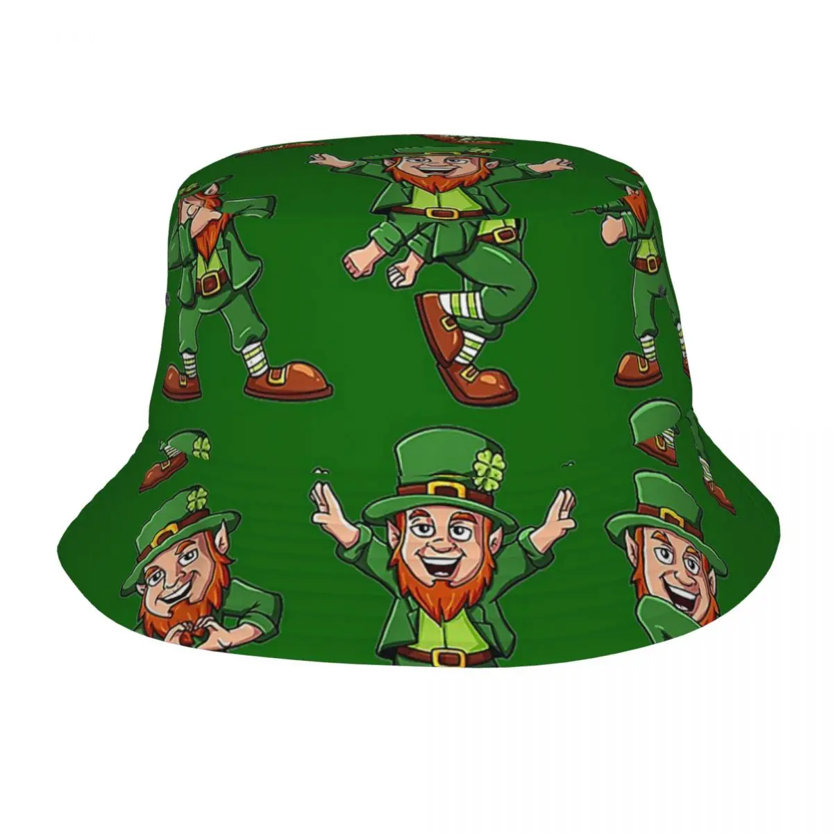 

Dancing Leprechauns St Patrick's Day Bucket Hat Summer Headwear Irish Saint Paddy Shamrock Fishing Fisherman Hats Outdoor Cap