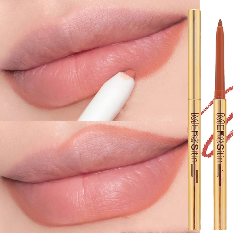 

Nude Lip Liner Pen Waterproof Long Lasting Pink Contouring Matte Lipstick Non-stick Cup Smooth Velvet Outline Lips Pen Makeup