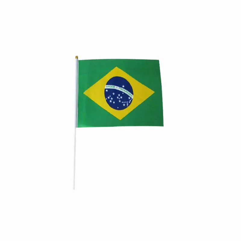 

Custom Flag 100 P C S 14*21 CM Brazil Hand Fag