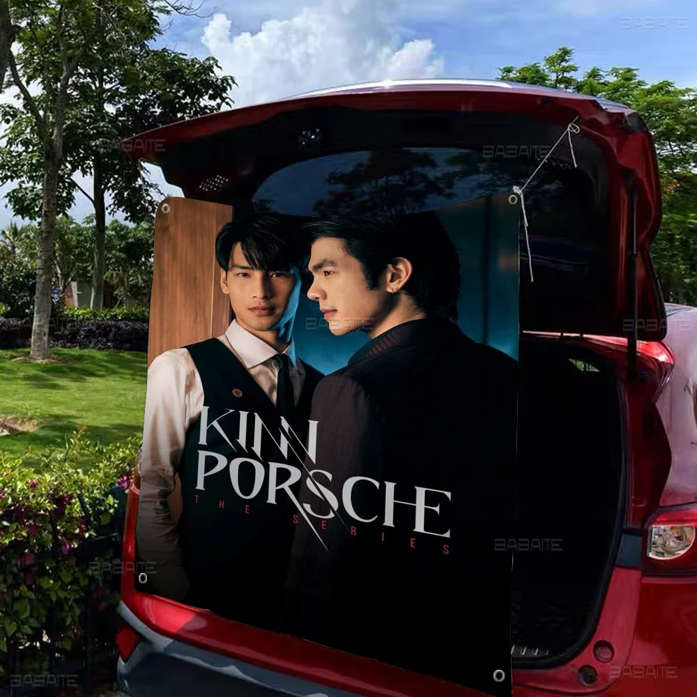 KinnPorsche The Series Movie Cartoon Flag Art Science Fiction Room Home Decor Wall Hanging Banner
