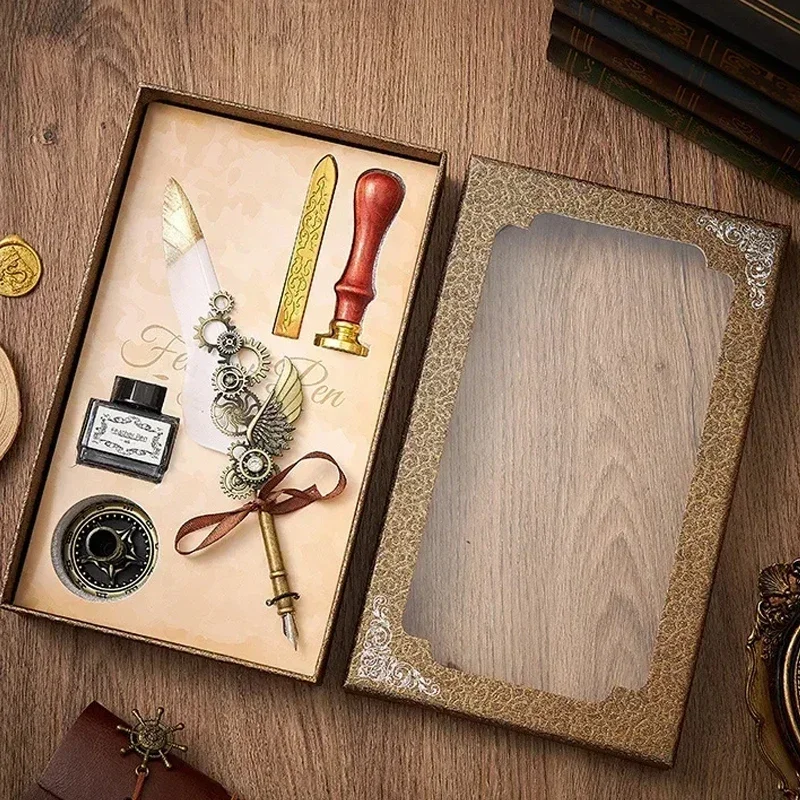 Перьевая ручка для каллиграфии в стиле ретро набор чернил письма Канцтовары