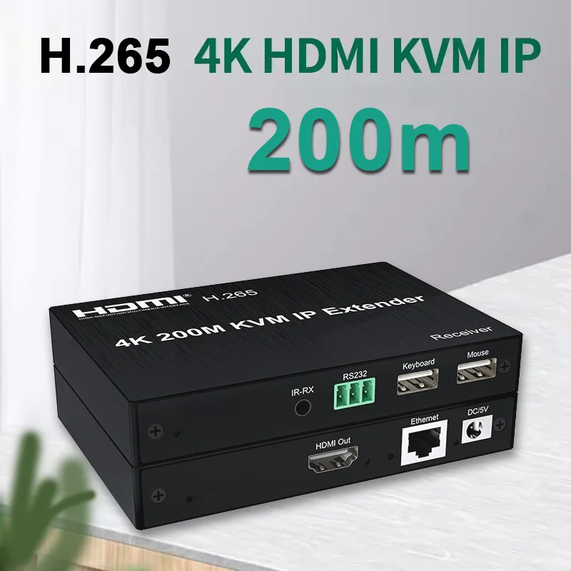 

4K 200 м HDMI Ethernet-удлинитель через IP RJ45 Cat5e/6 кабель может множество передатчиков и приемников квм сетевой переключатель сплиттер