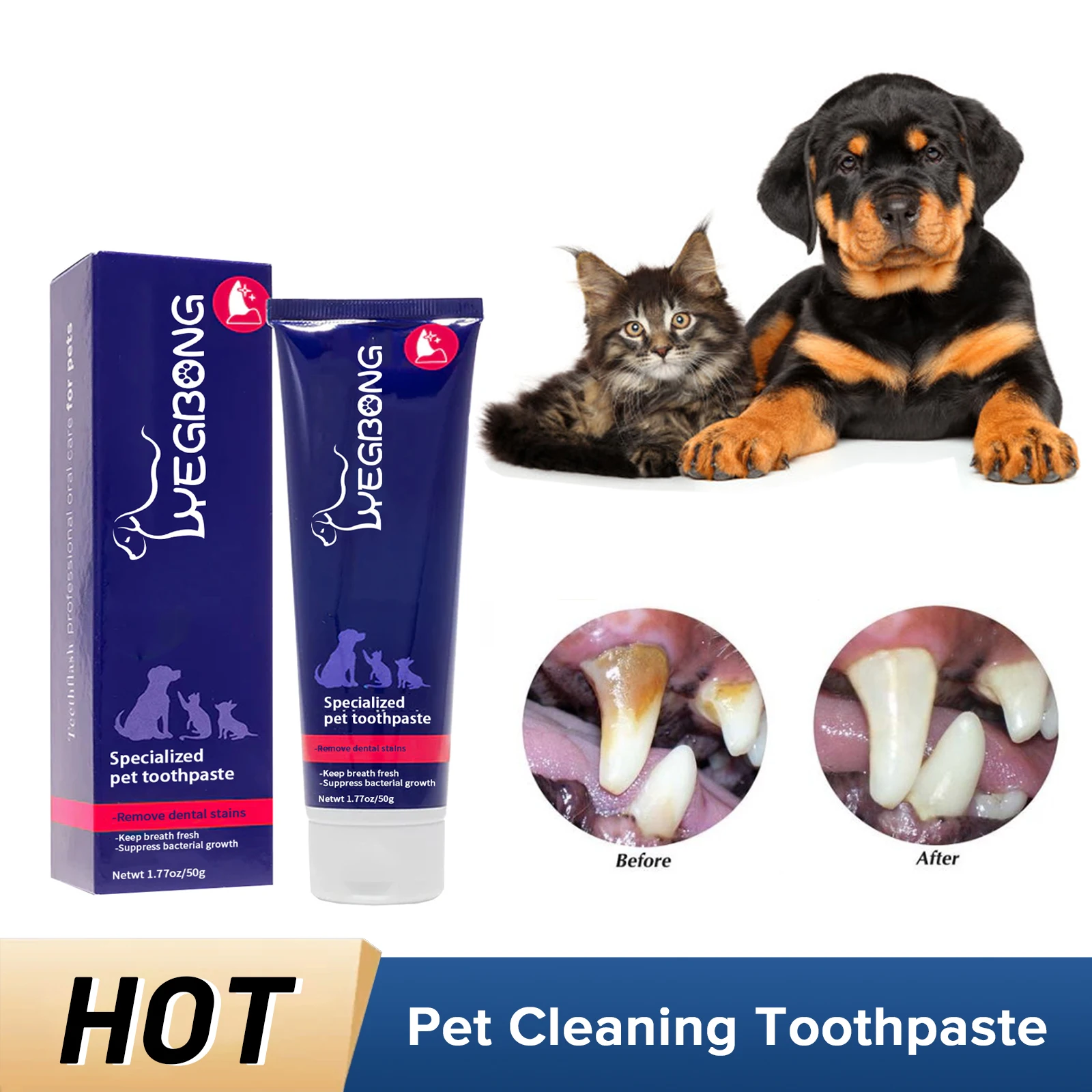

Собачья зубная паста для чистки полости рта, предотвращение расчёса зубов, дезодорант для свежего дыхания, удаление кошачьей клетки, Глубокая очистка, зубная паста для домашних животных