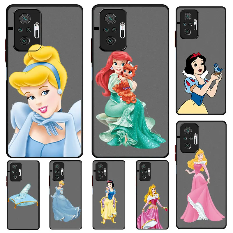 Матовый Силиконовый чехол Skin Feel для Xiaomi Redmi 8, 9, 8A, 9A, 9T, K20, K30 Pro, K30S, K40, Disney, принцесса, Белоснежка, кристалл, обувь, Эльза