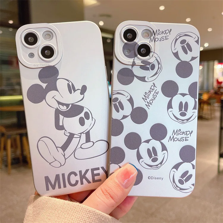

Silver plating Disney Creative New Mickey and Minnie Mouse phone case For iPhone 13 12 mini 11 pro xs max X XR 7 8 SE 2
