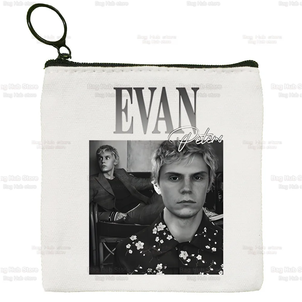 Evan Peters Coin Purse Custom Logo Storage Pouch Skull Ahs Roanoke Canvas Bag  New Coin Bag Key Coin Purse