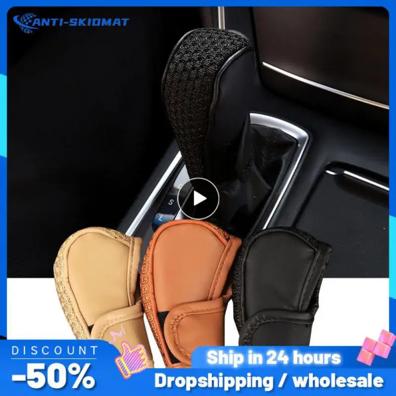 

Gear Cover Easy To Install Pu Hand Brake Cover Highly Docile Shift Cover Protective Case Automotive Interior Products Handmade