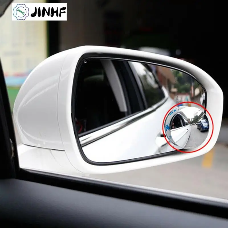 

1Pc/2pcs Car 360 Degree Wide Angle Convex Mirror Small Round Side Blindspot Rearview Parking Mirror Framless Blind Spot Mirror