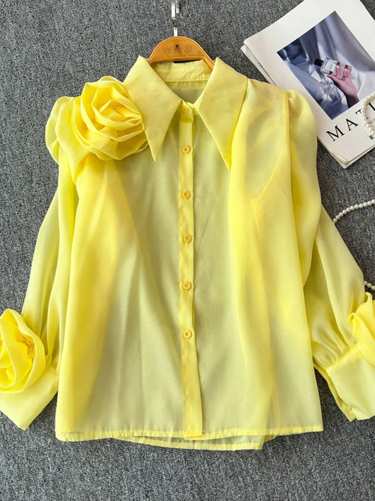 na plisowana koszula w kwiaty Femme 2024 рання весна корейские простые универсальные милые