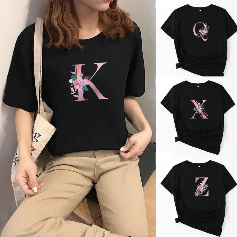 

Women's T-shirt Oversized T-shirt Top Camellia Letters T-shirts Clothes Summer Short Sleeve Sleeves Dropshipping Women-clothing