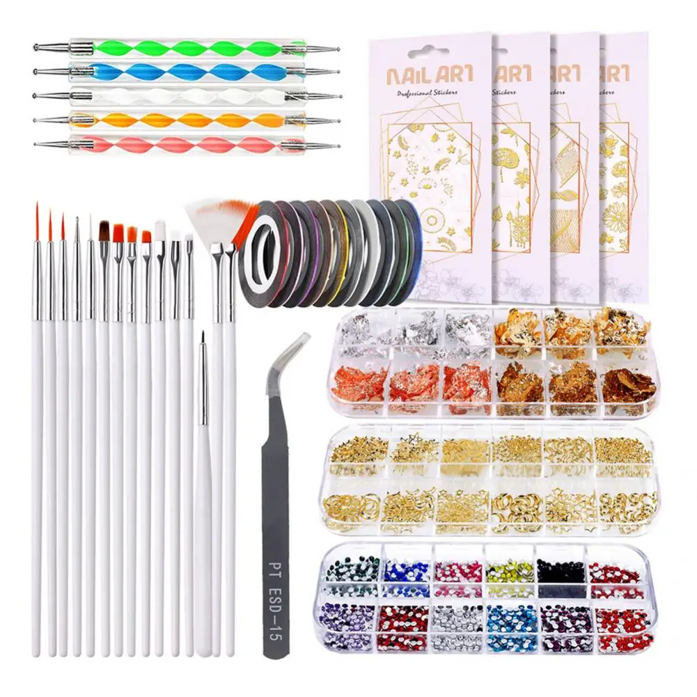 1 Набор ручка для ногтей с блестками практичная ногтевого дизайна набор широкое