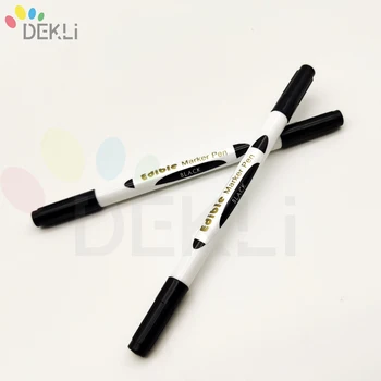 One Pack 2 Pieces Black double sided food coloring marker pen for Cake Art Pen double tip edible marker pen Double head food pen