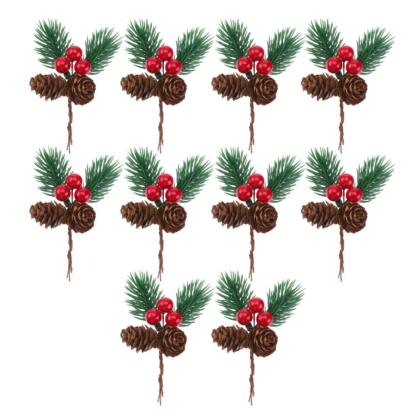 

Christmas Pine Branches Berry Artificial Pick Supplies Cone Holly Picks Party Berries Xmas Decor Wreath Adornment Evergreen