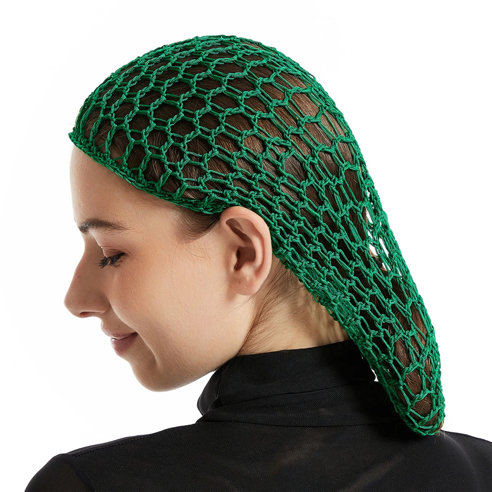 

Wide Band Mesh Snood Hair Net Headbands Lady Turban Hair Accessories Women Soft Rayon Crochet Hairnet Oversize Knit Hat Cap