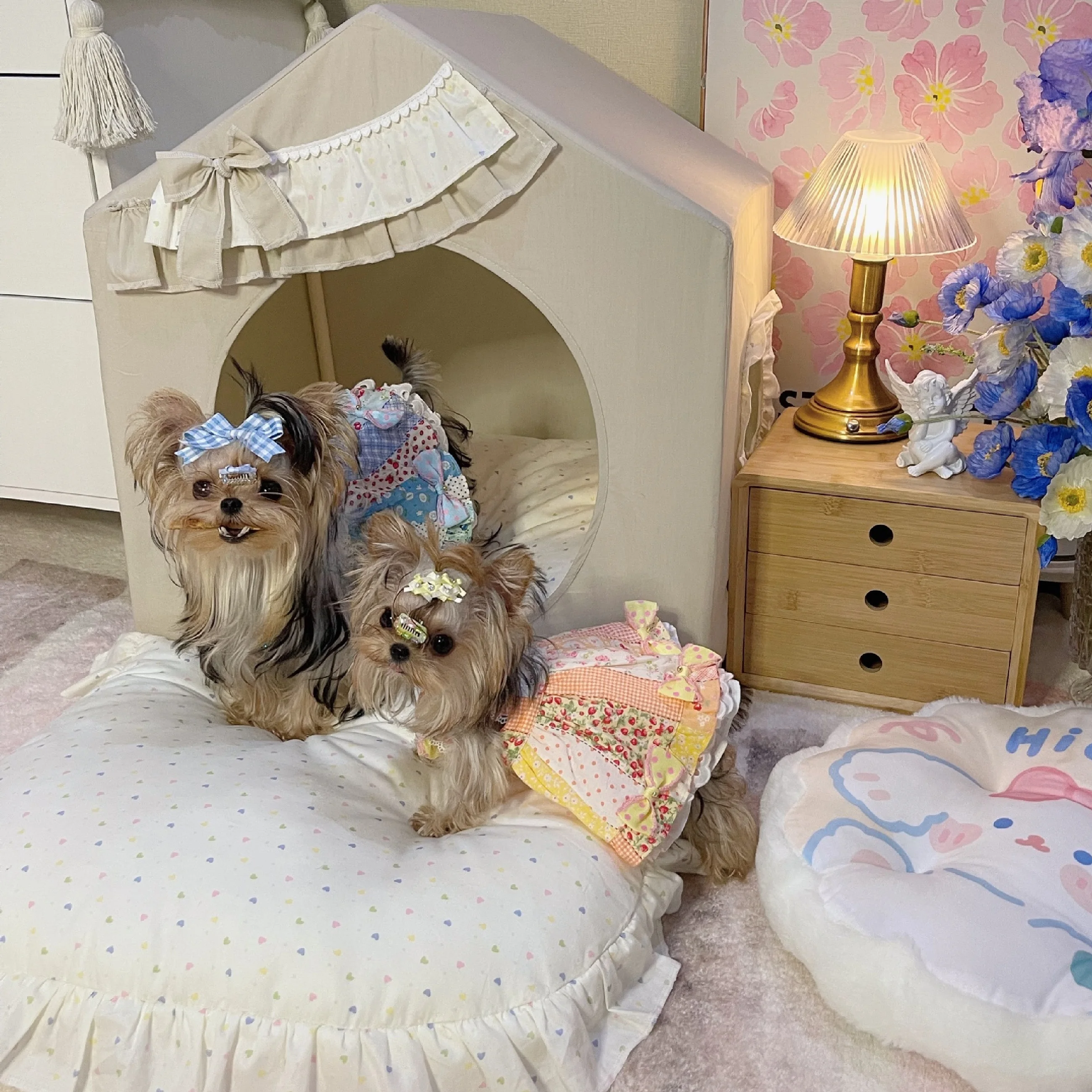 

Роскошный роскошный дом принцессы для собак, кошек, щенков, котят, Пушистый Зимний теплый уютный вольер, гнездо из флиса и бархата