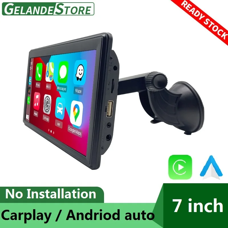 $100.28 Car Monitor Portable Wireless CarPlay Navigation for All Cars Screen 7inch Universal Touch Control Display Androidauto Siri Car