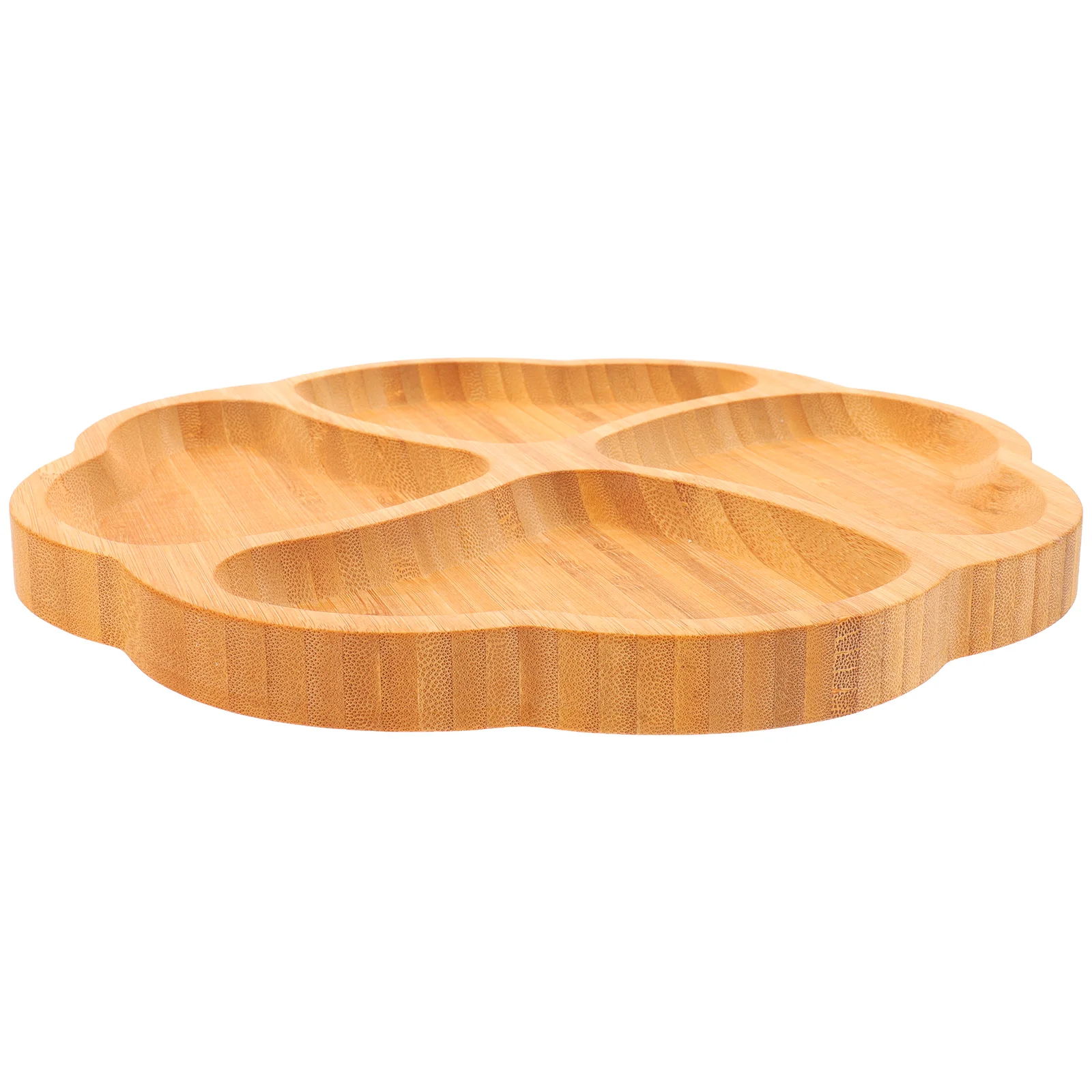 

Serving Tray Plate Bamboo Plates Dessert Platters Snack Dish Fruit Divided Shaped Compartment Desktop Shamrock Platter