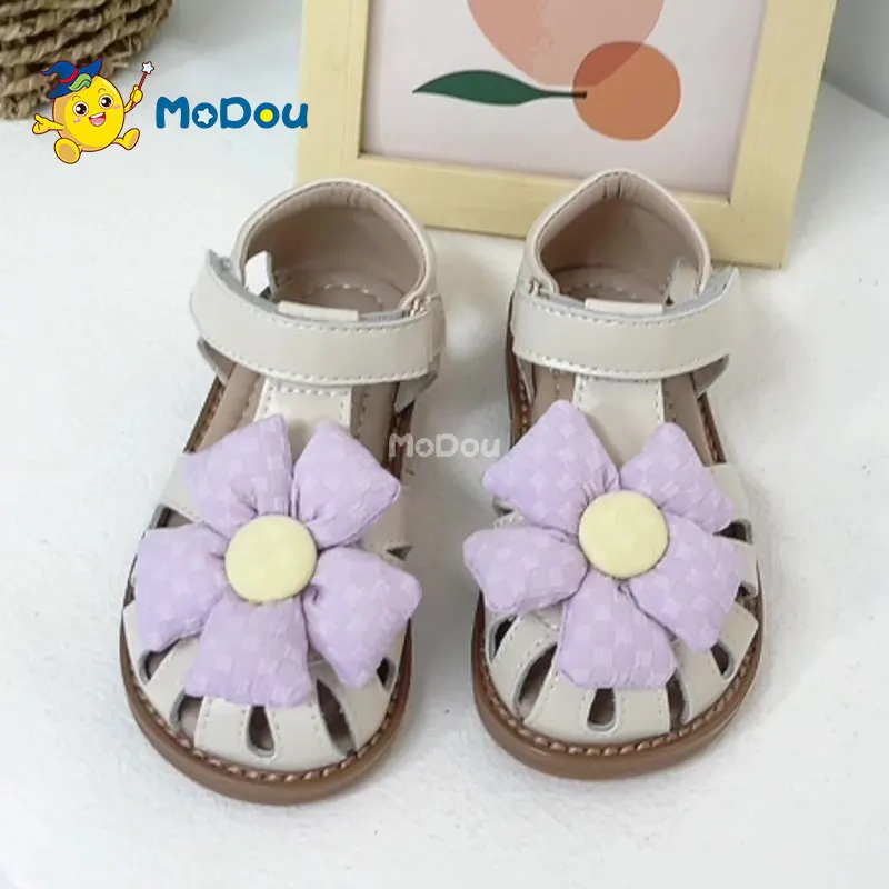 

Mo Dou 2022 Summer New Style Sandals Soft Ultrafiber Lining Genuine Cow Leather Rubber Sole Hook And Loop Design Non Slilp