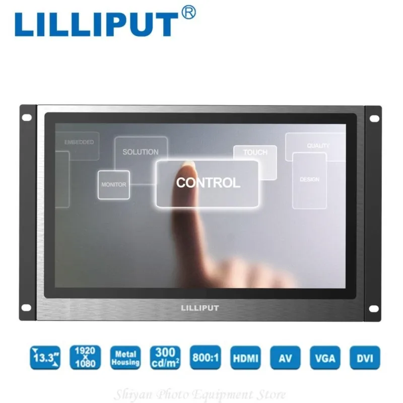 

13.3 inch LED Displays Lilliput TK1330-NP/C/T Full HD Industrial Capacitive Touch Monitor with HDMI VGA DVI A/V inputs