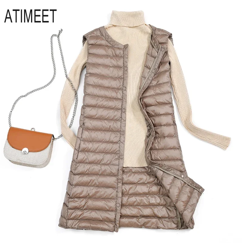 

Новинка 2023, женский тонкий пуховой жилет, жилеты на белом утином пуху, теплая женская верхняя одежда на осень и зиму