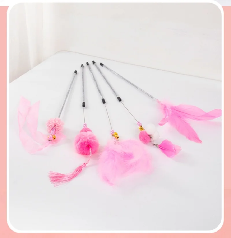 

Cat toy Cat ticker stick since Hi Fairy cat ticker stick Long pole bite resistant feather with bell cat ticker toy cat supplies