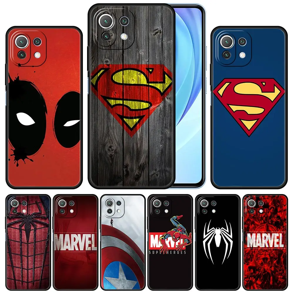 

Cover Case for Xiaomi 11 11T 10 10T 9 9T Lite Note 10 Poco X3 NEC X4 M3 M4 F2 F3 Pro 5G Accessorie Coque Soft Spiderman Marvel