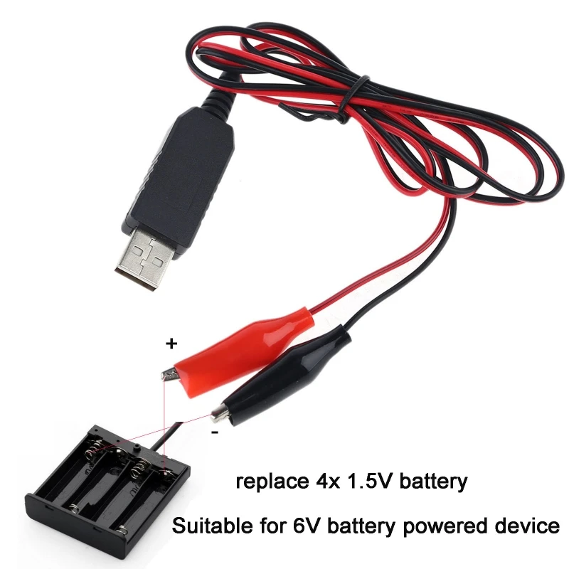 USB 5V DC 6V Шнур питания LR3 LR6 LR14 LR20 сменный уничтожитель батареи 4 шт. 1 5 V AA AAA C D батарея