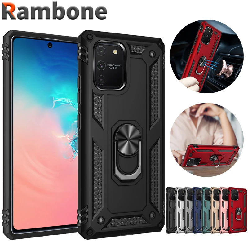 

Armor Metal Ring Case For Samsung S22 Ultra S21 S20 S10 Lite A91 A72 A52 A12 Galaxy Note 20 10 Pro 9 8 Shockproof Phone Cover