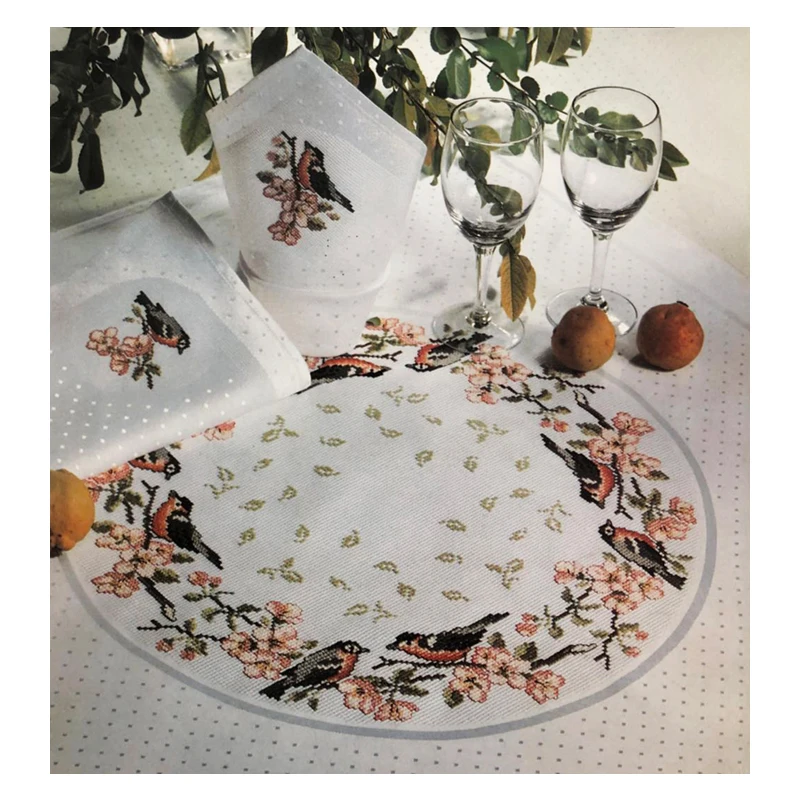 11CT Blank Cross Stitch Tablecloth Tableware Table Cover Cream Beige Embroidery DIY Size 84x84cm Square And Rectangle Any Size