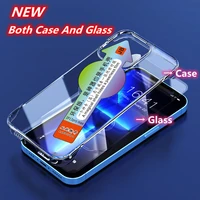 litboy new protective glass on for iphone 13 12 pro max front back full cover tempered glass for iphone 12 13 clear film cases