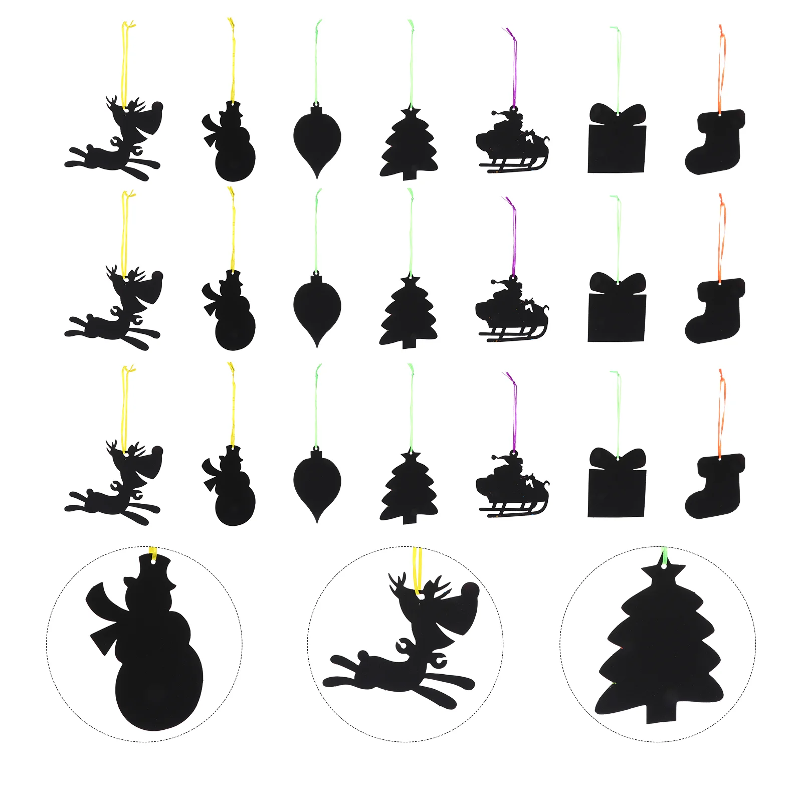 

Scratchpaper Christmascraft Hanging Party Favors Gift Sheets Label Rainbow Countdown Tree Ornaments Scratchcard Labels Message