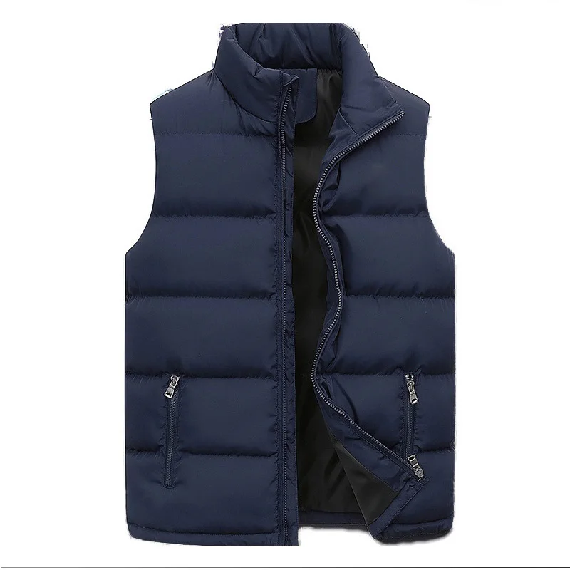 2021 New Autumn Winter Men Vest Jacket For Down Male Cotton-Padded Warm Sleeveless Waistcoat Overcoats Liner Gilet