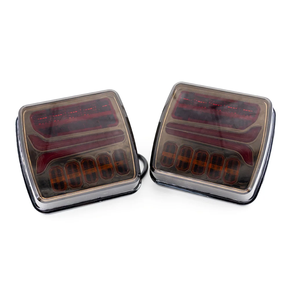 

2 шт., 12 В, 24 В, 4 дюйма, черненый стиль, светодиодный задний фонарь, указатель поворота для прицепа, автобуса, пикапа, задний левый и правый стоп-сигнал